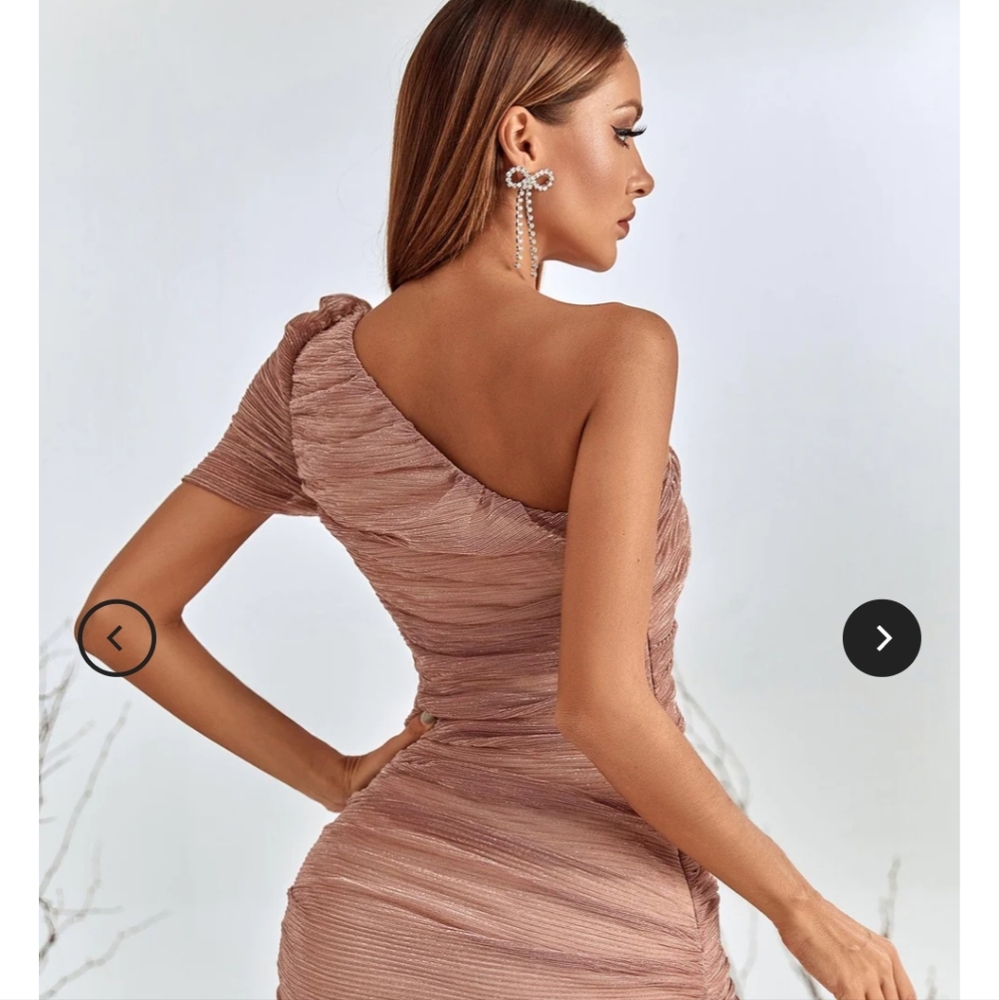 Mini pink beige cream dress - Picture 4 of 7